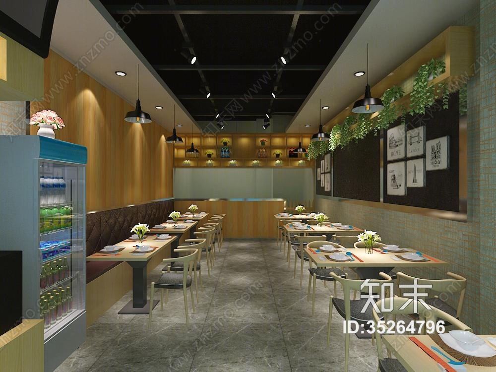 工业风排骨米饭快餐店3d模型下载【id:35264796】