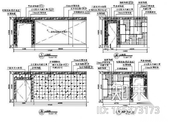 酒吧室内包间设计cad施工图下载【ID:165373173】