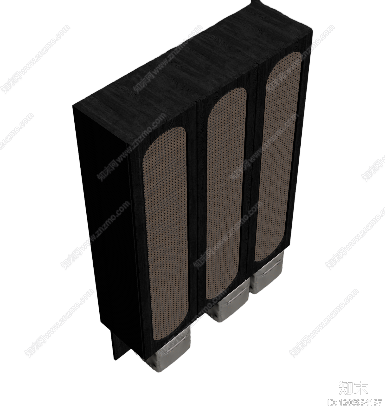 黑木镂空柜体组合3D模型下载【ID:1206954157】
