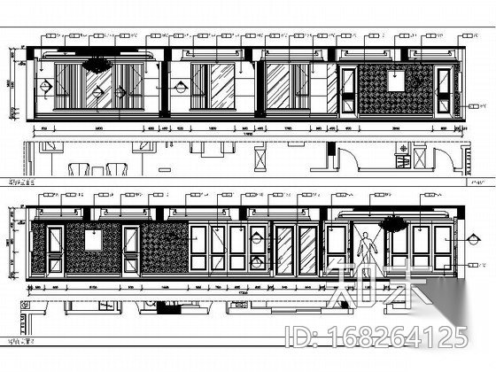 [珠海]奢华新古典四居室装修CAD施工图（含效果图）施工图下载【ID:168264125】