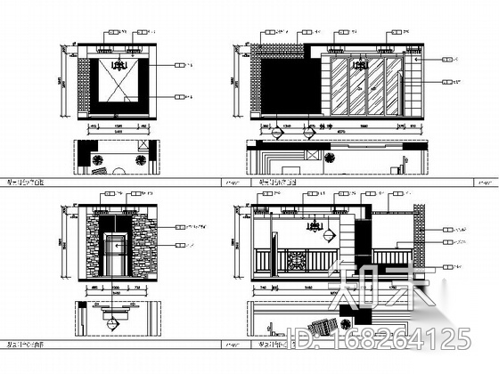 [珠海]奢华新古典四居室装修CAD施工图（含效果图）施工图下载【ID:168264125】