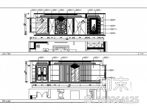 [珠海]奢华新古典四居室装修CAD施工图（含效果图）施工图下载【ID:168264125】