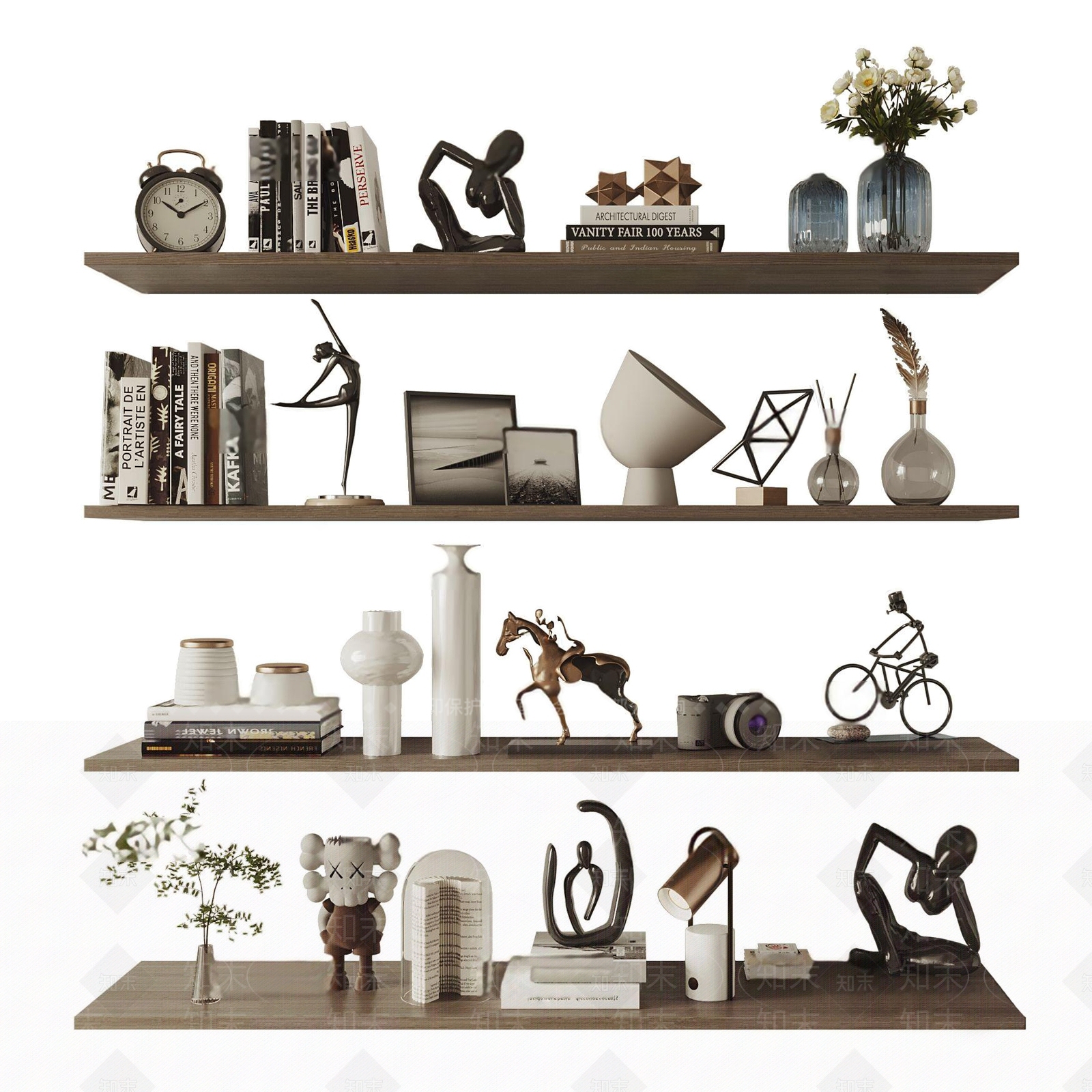 现代书籍雕塑摆件3D模型下载【ID:1105712186】