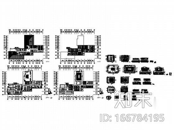 [山东]中式风格高档温泉酒店装修施工图施工图下载【ID:166784195】