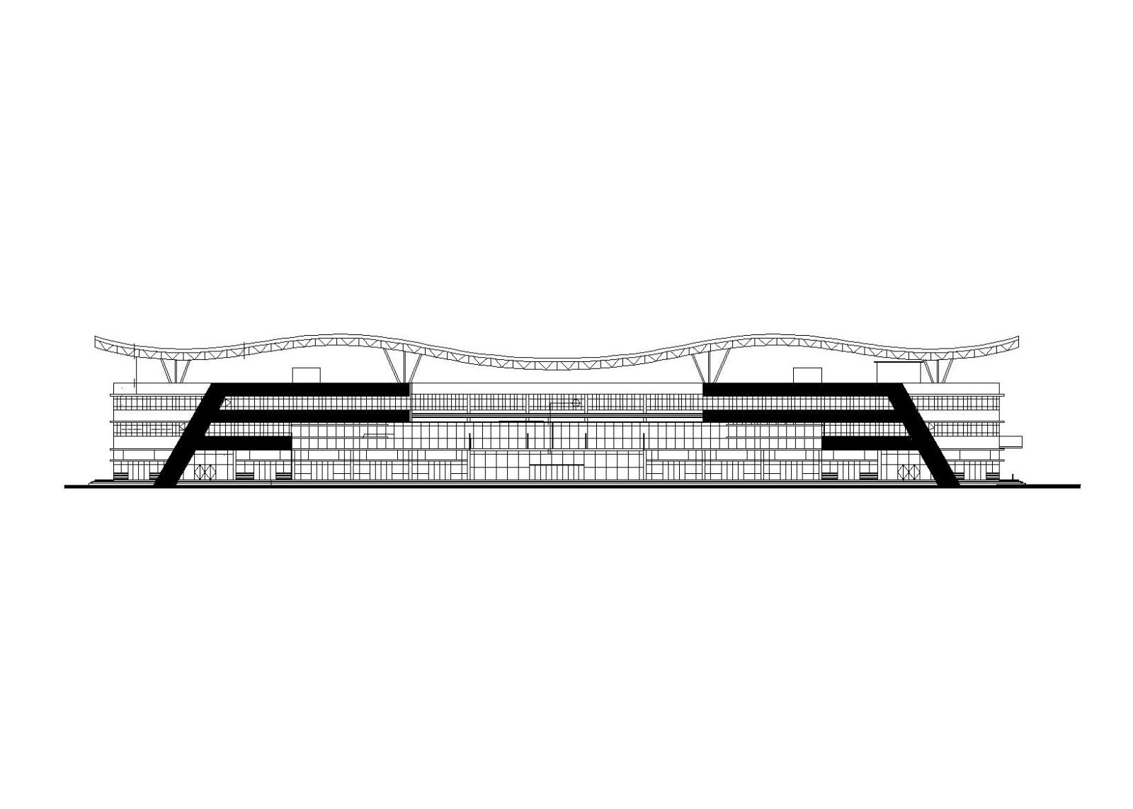 某三层汽车站设计建筑施工图（CAD）施工图下载【ID:160727182】