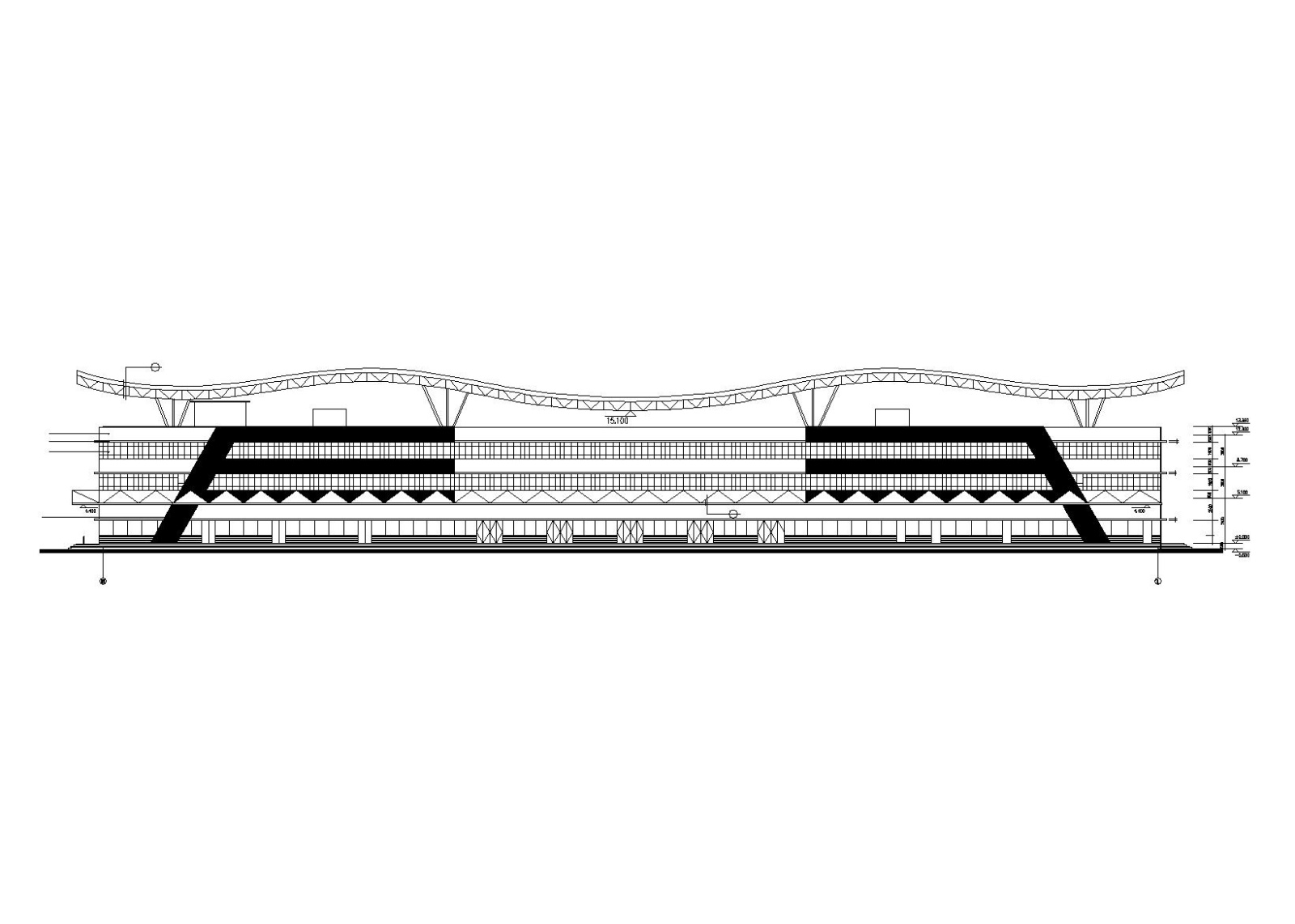 某三层汽车站设计建筑施工图（CAD）施工图下载【ID:160727182】