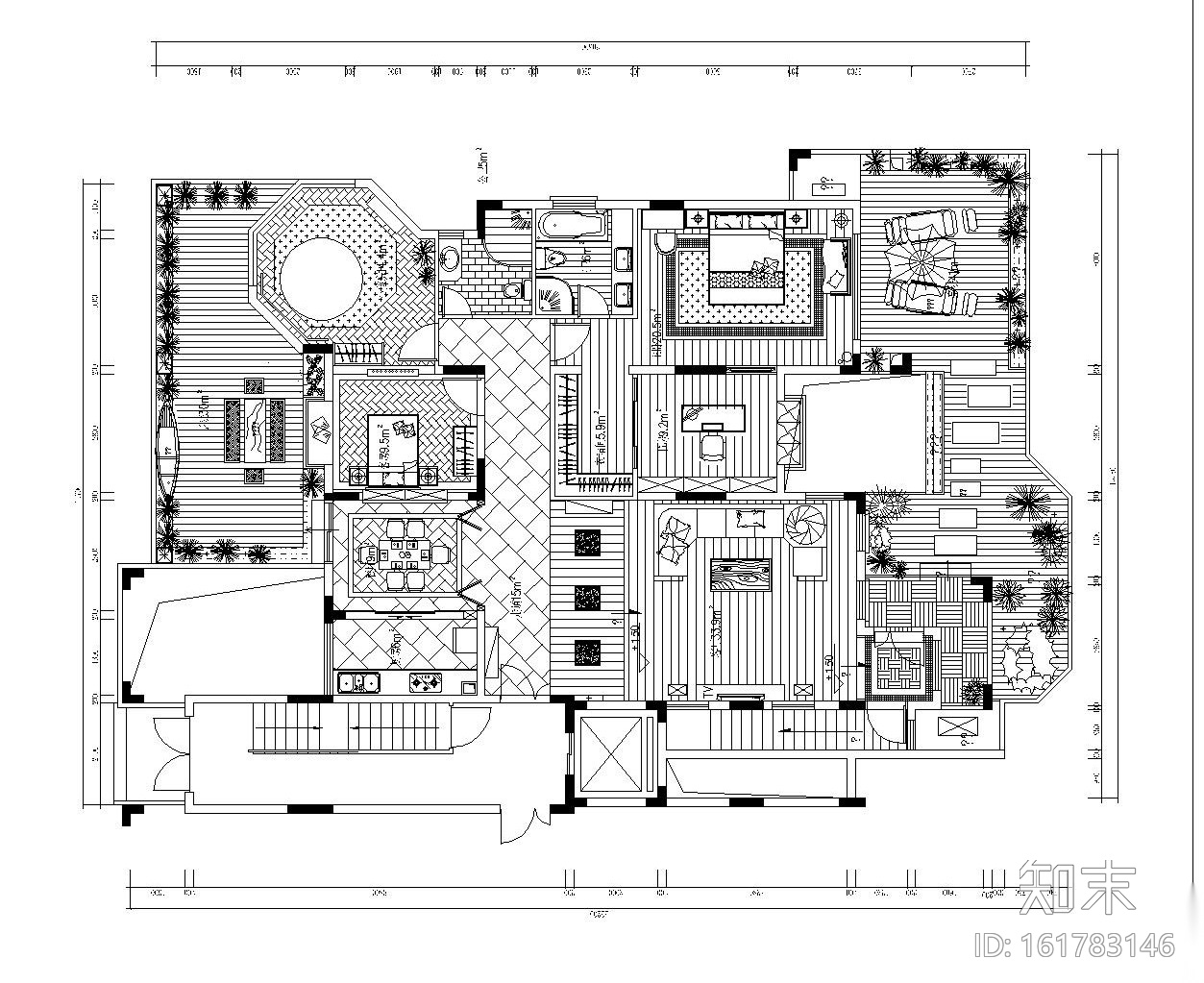 [广州]东南亚风格两层别墅内部装修设计（附效果图）cad施工图下载【ID:161783146】