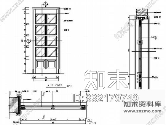 图块/节点奢华法式别墅门CAD详图施工图下载【ID:832179749】