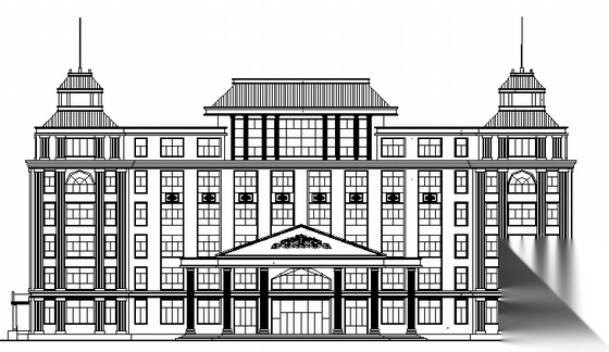 某六层欧式框架医务楼建筑施工图cad施工图下载【ID:166552184】
