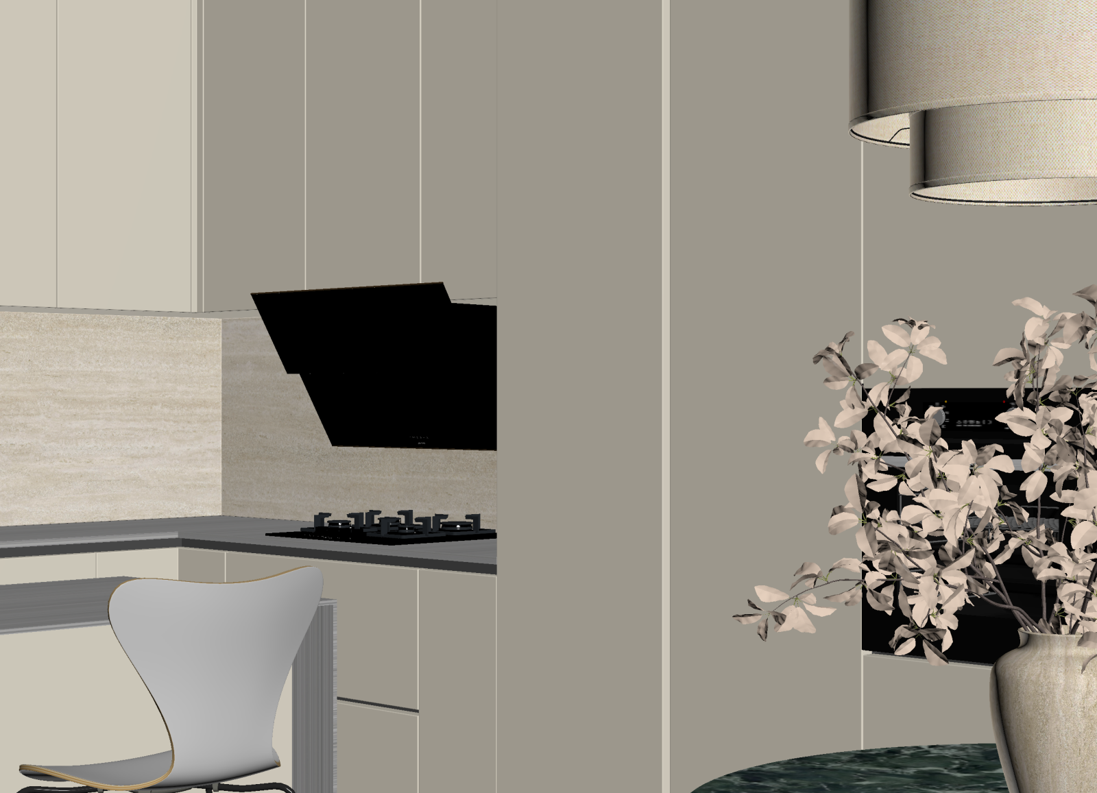 现代开放式厨房3D模型下载【ID:1214958587】