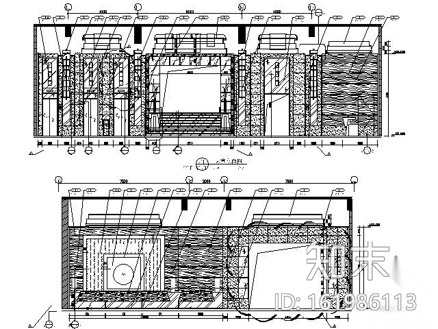 高档商务酒店大堂装修图cad施工图下载【ID:161986113】