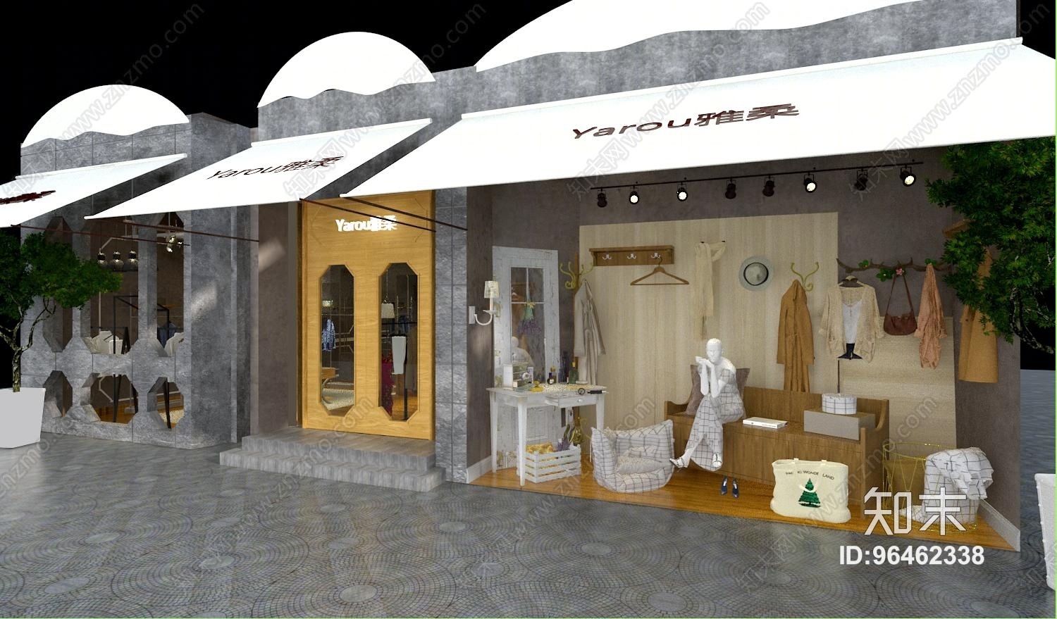 品牌服装专卖店3D模型下载【ID:96462338】