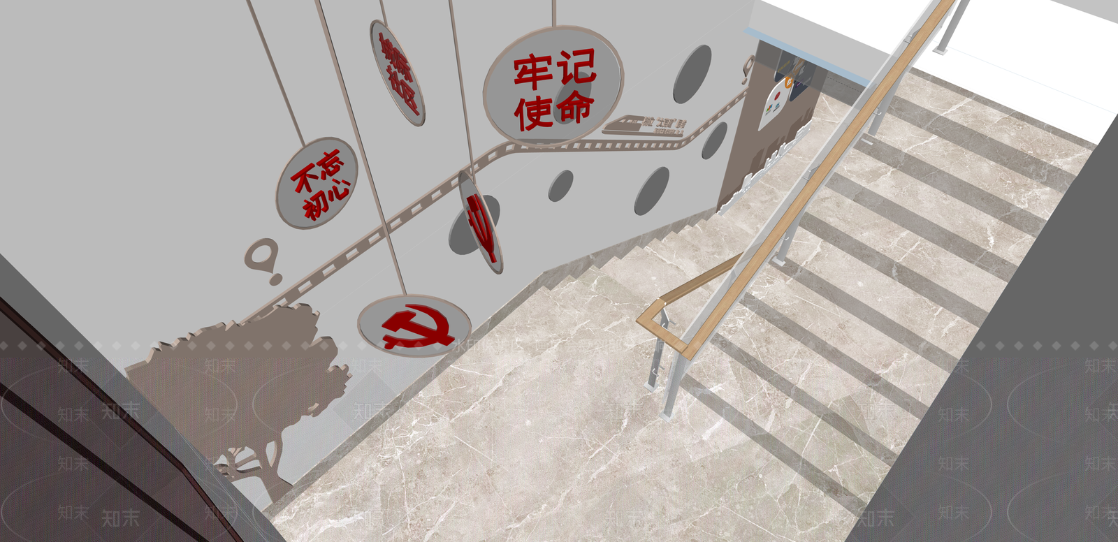 现代党建室SU模型下载【ID:1215205391】