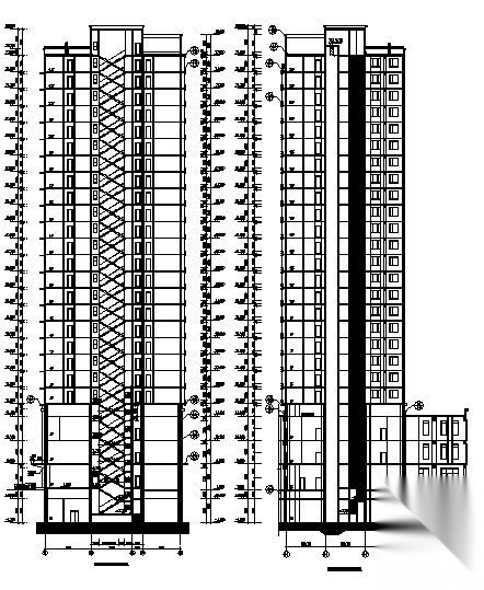 某二十四层建筑方案图cad施工图下载【ID:149848197】