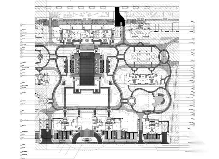 [杭州]滨水高层居住区二期核心区景观工程全套施工图cad施工图下载【ID:161071178】
