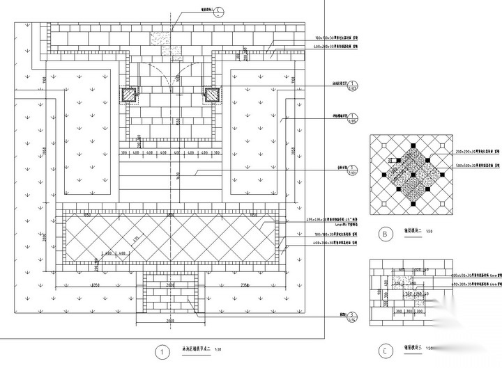 [杭州]滨水高层居住区二期核心区景观工程全套施工图cad施工图下载【ID:161071178】