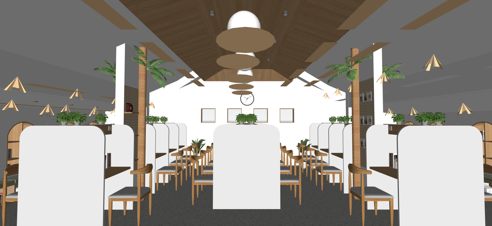 现代咖啡厅SU模型下载【ID:1222227609】