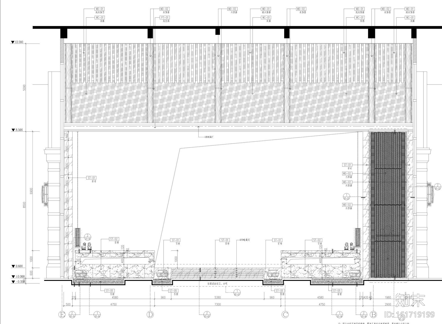 [四川]成都中州锦城湖岸售楼处全套施工图及效果图cad施工图下载【ID:161719199】