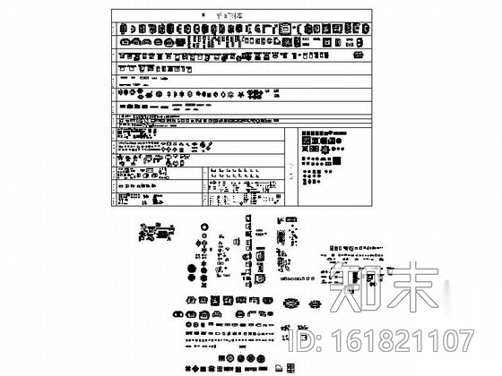 室内装修平立面家居人物图块施工图下载【ID:161821107】