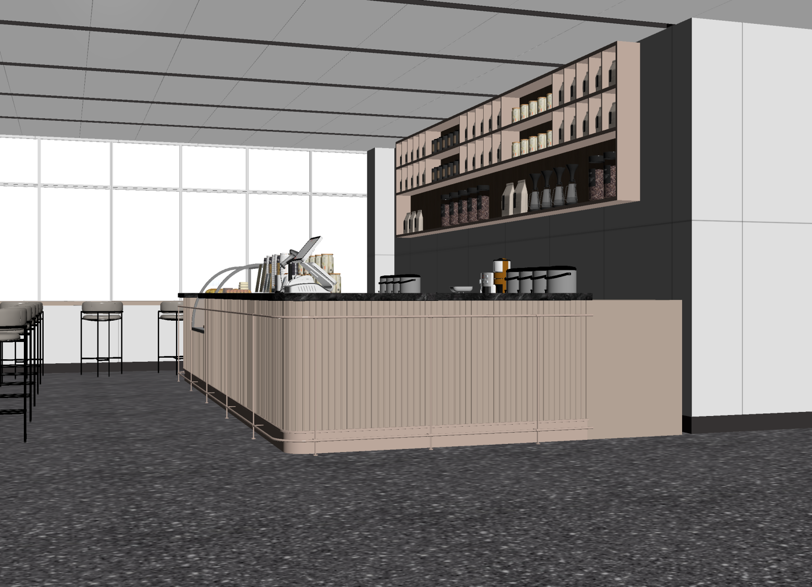 现代咖啡厅3D模型下载【ID:1215023697】