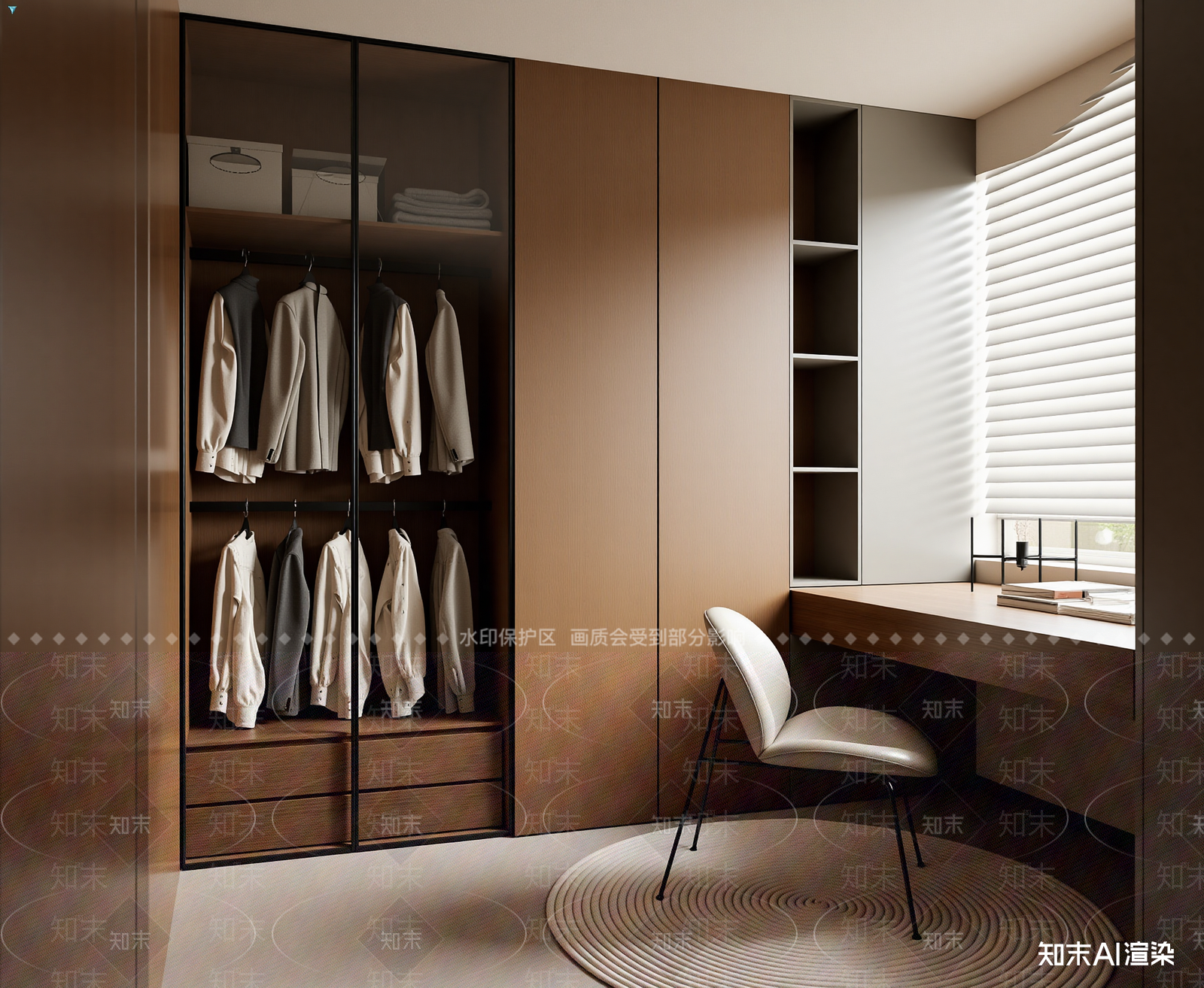 现代衣帽间3D模型下载【ID:1214969739】