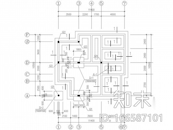 三层新农村小康家庭住宅结构施工图(含建施)cad施工图下载【ID:166587101】