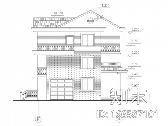 三层新农村小康家庭住宅结构施工图(含建施)cad施工图下载【ID:166587101】