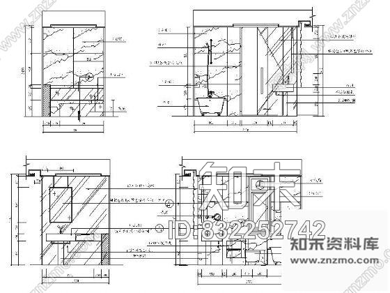 图块/节点豪华卫生间立面cad施工图下载【ID:832252742】
