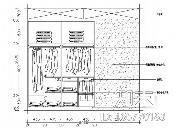 [深圳]时尚简约三室两厅室内设计CAD施工图cad施工图下载【ID:166770183】