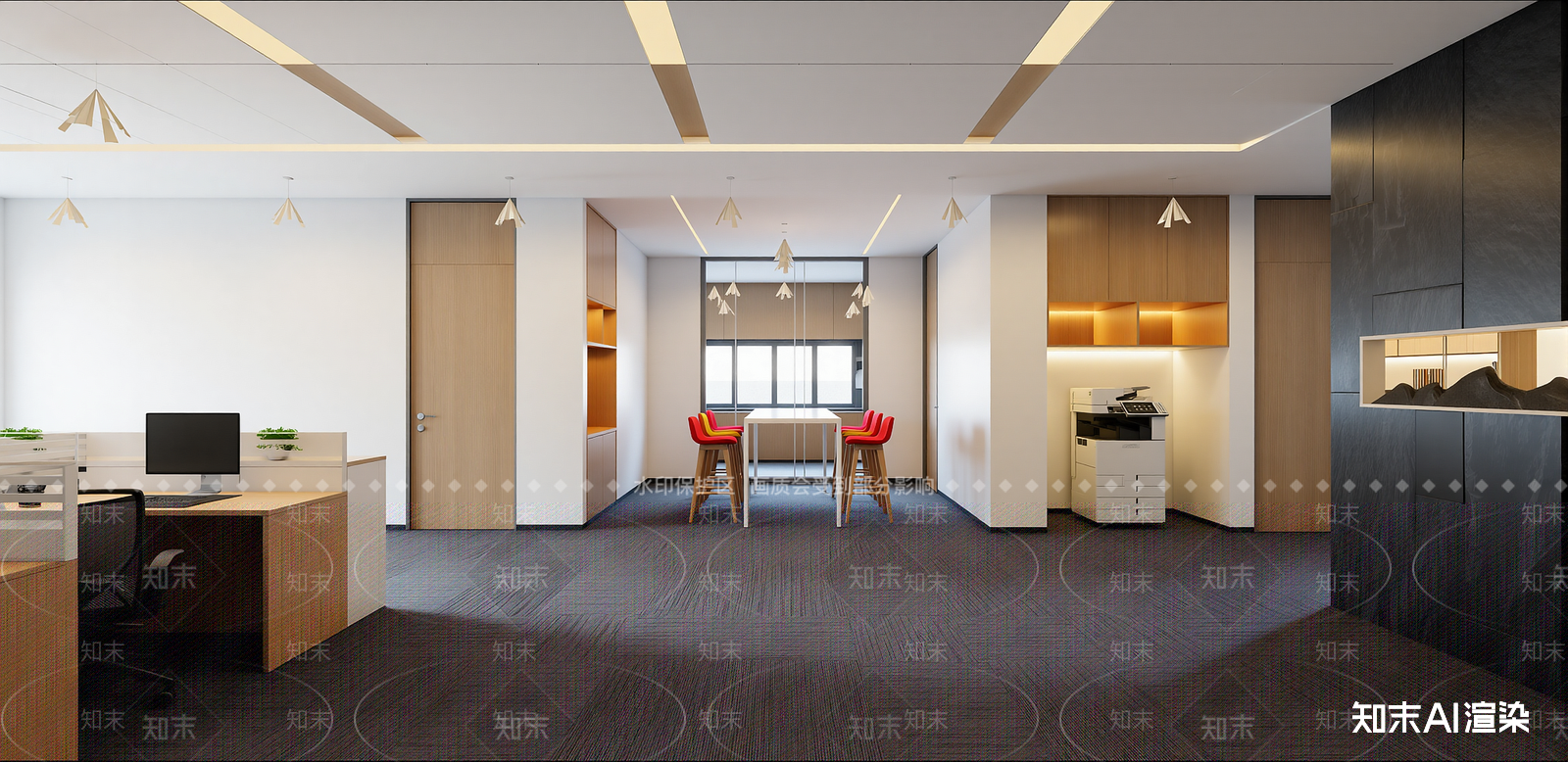 现代办公大堂SU模型下载【ID:1215959281】