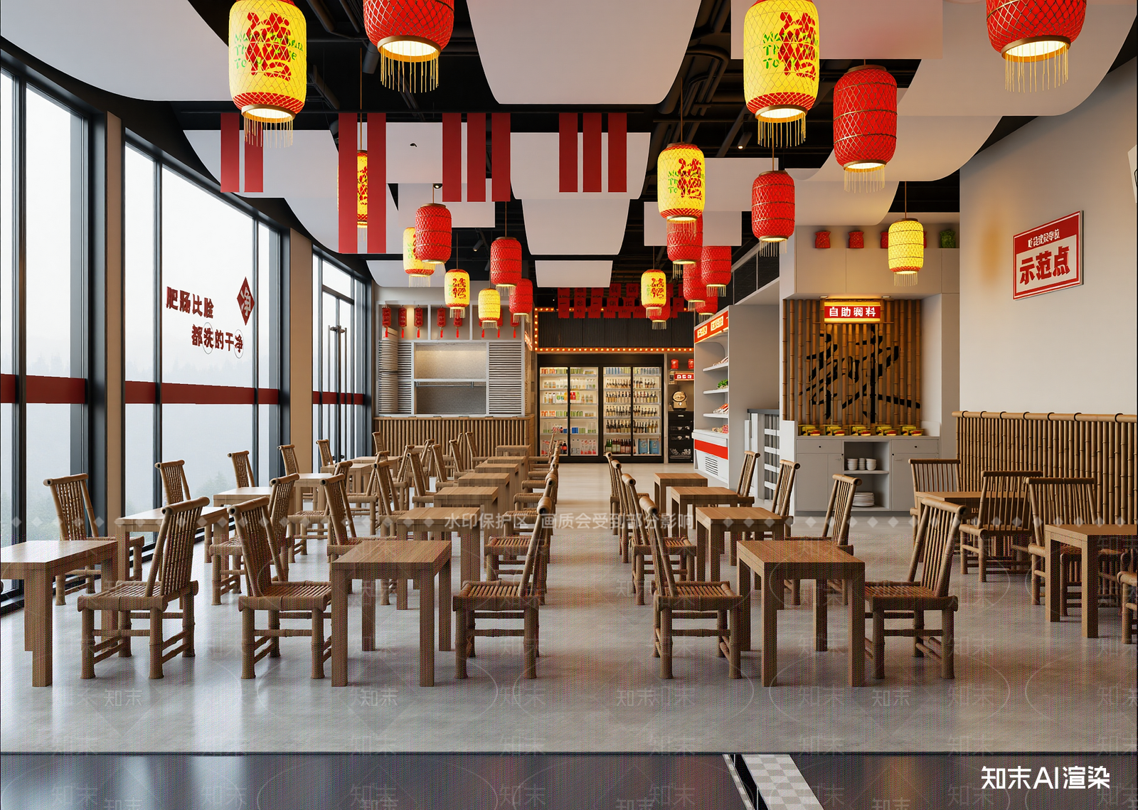 简约快餐店3D模型下载【ID:1214942887】
