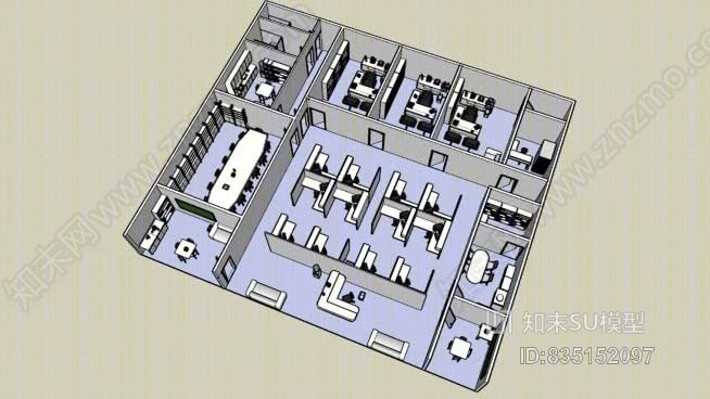 新办公室SU模型下载【ID:835152097】