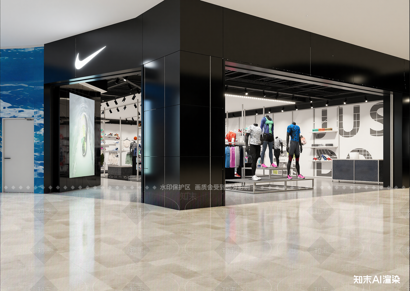 现代服装展厅3D模型下载【ID:1215002856】