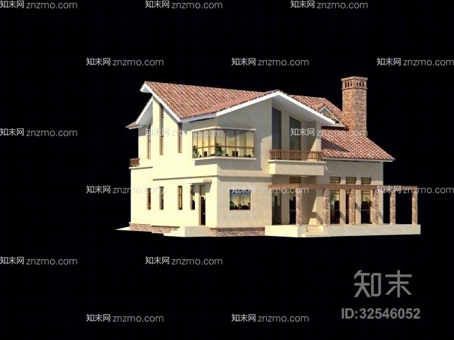 独栋别墅1723D模型下载【ID:32546052】