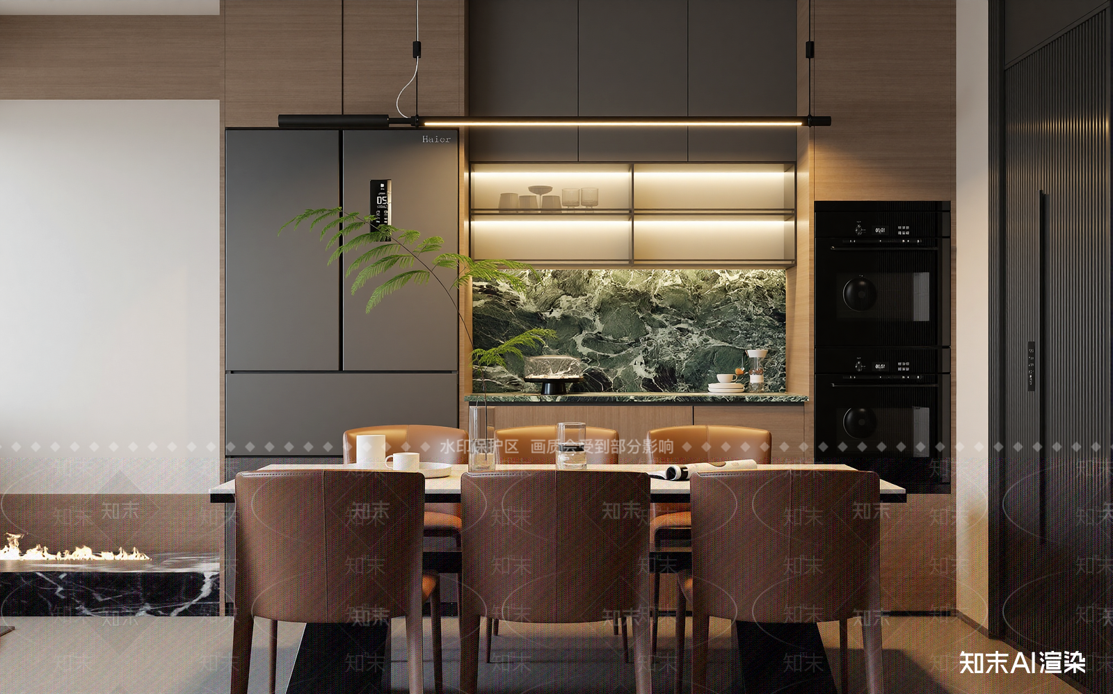 现代家居餐厅3D模型下载【ID:1214638073】