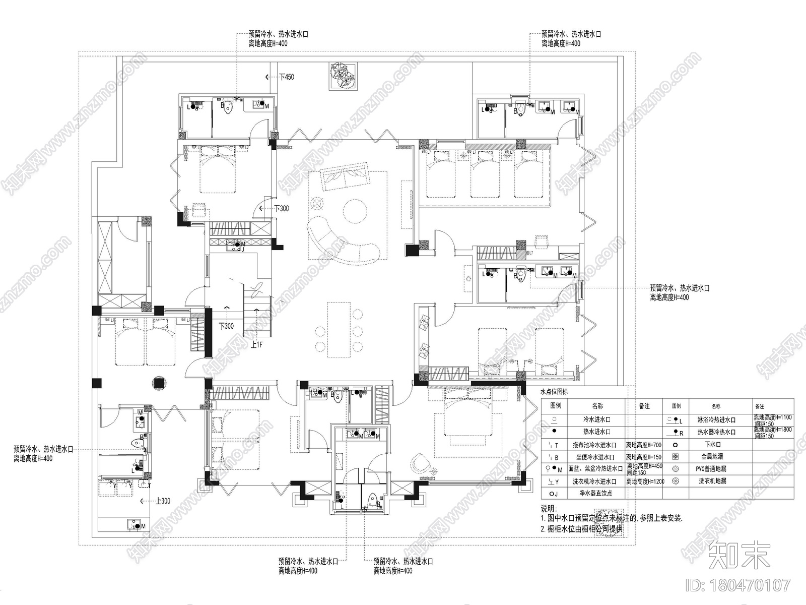 [海南]珊瑚宫殿900m²六居别墅施工图+3D模型施工图下载【ID:180470107】