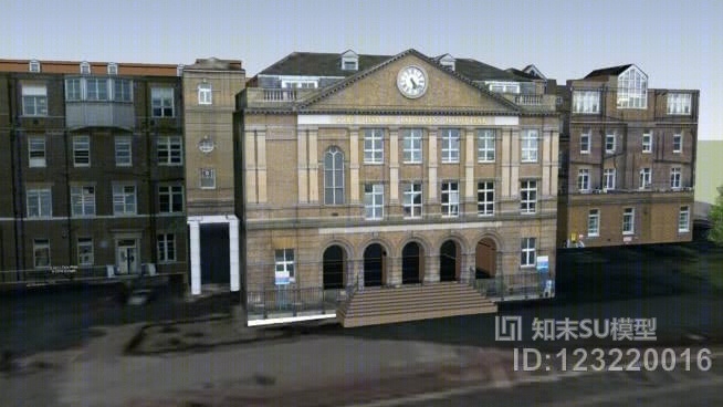 伦敦皇家医院主楼SU模型下载【ID:123220016】