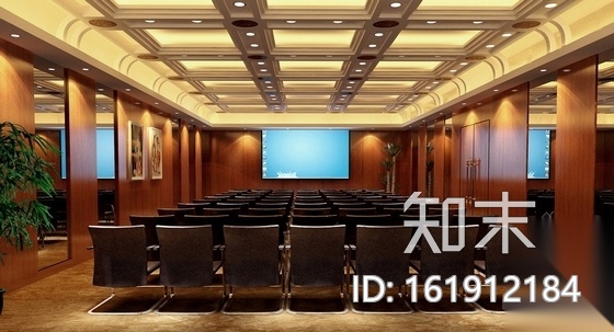 [成都]高档四星级花园酒店会议室施工图（含效果）cad施工图下载【ID:161912184】