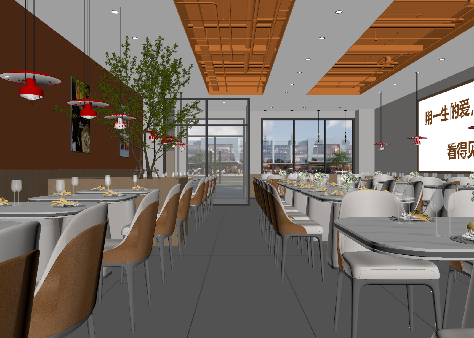 现代西餐厅3D模型下载【ID:1214414141】