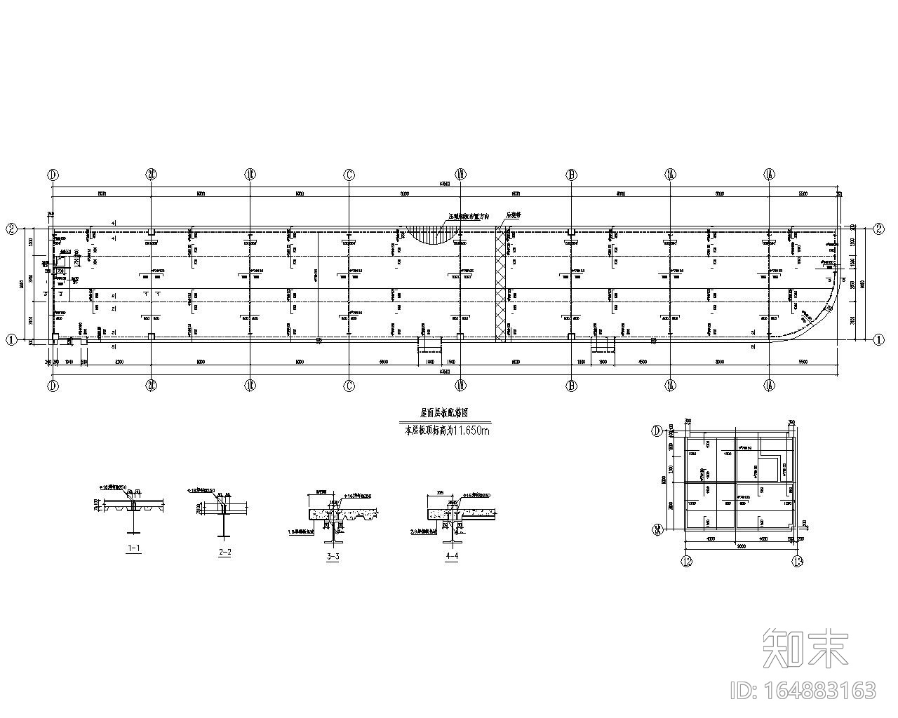 某三层钢框架办公楼结构施工图（CAD）施工图下载【ID:164883163】