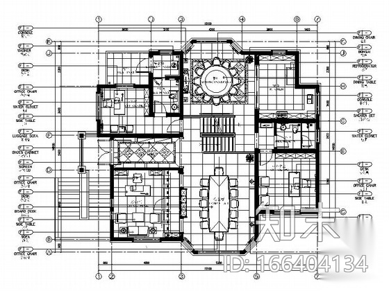 [深圳]现代高档精品双层别墅装修图（含效果）cad施工图下载【ID:166404134】