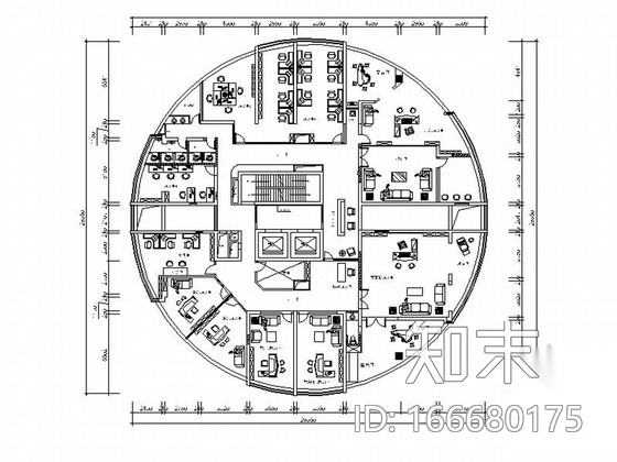 [江西]国际现代金融中心办公室施工图（含效果）cad施工图下载【ID:166680175】