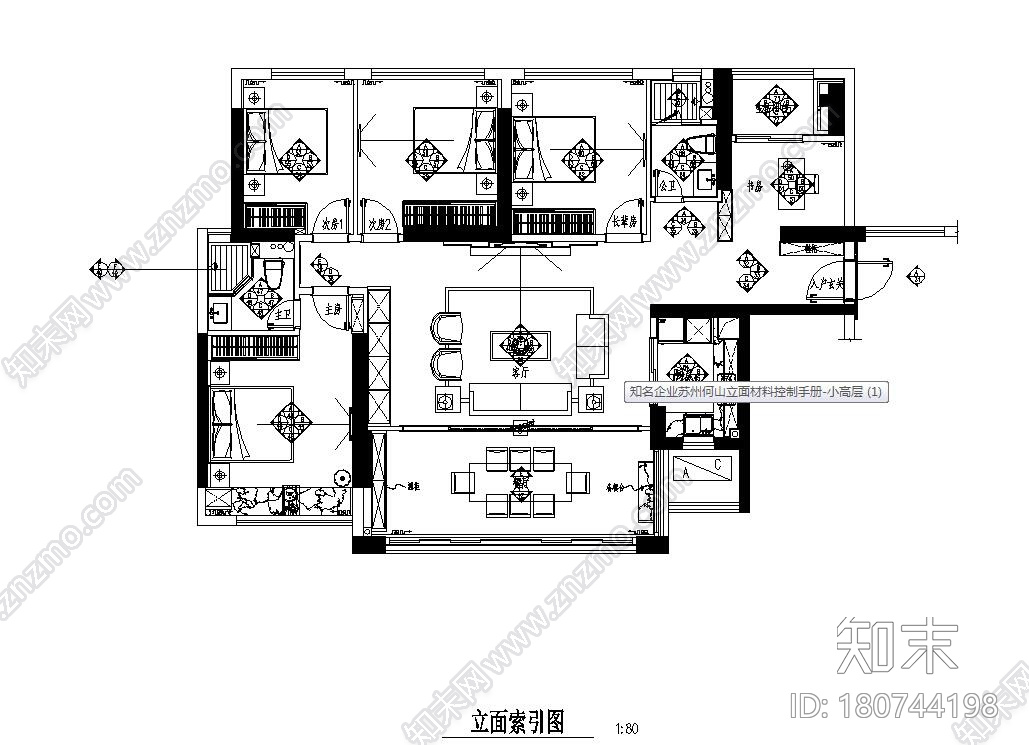 [广东]汕头御海天宸11栋住宅装修施工图施工图下载【ID:180744198】