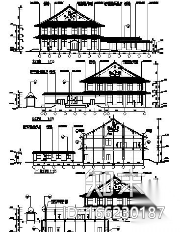 [河南淮阳]某明清风格酒店设计建筑施工图cad施工图下载【ID:166230187】