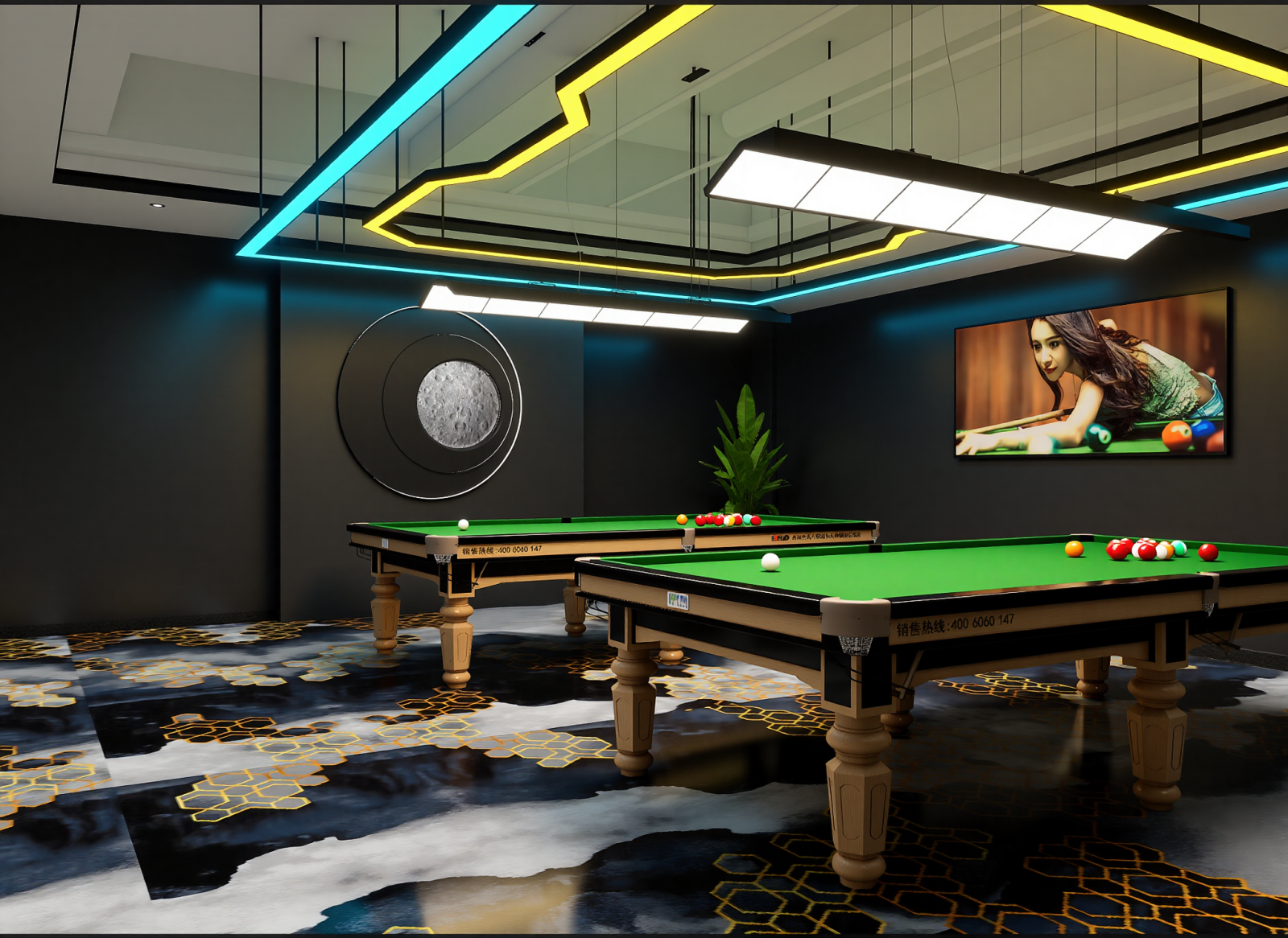 台球室3D模型下载【ID:1214033410】