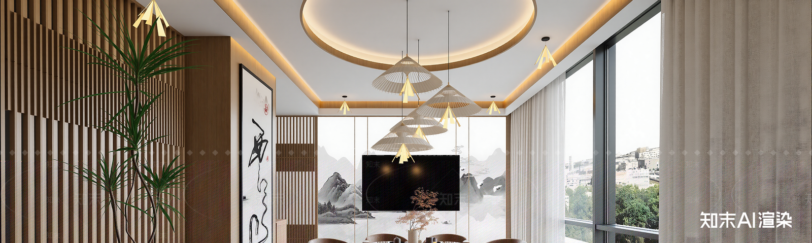 新中式包厢SU模型下载【ID:1215960838】