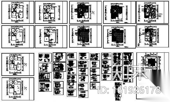 东莞某花园别墅中式装修图cad施工图下载【ID:161926178】