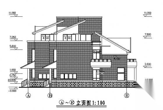 金色港湾某三层联排别墅建筑施工图cad施工图下载【ID:149904134】