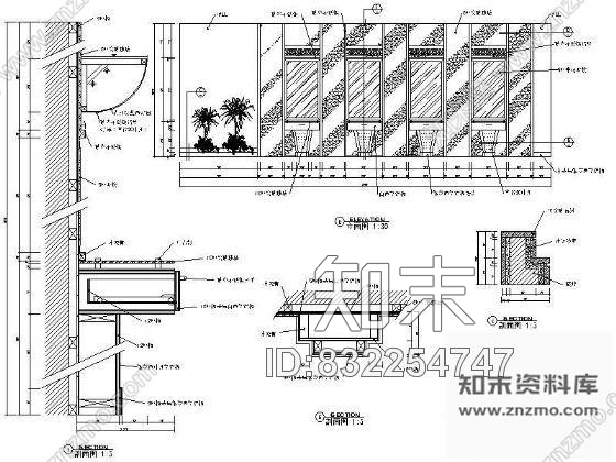 图块/节点美容院装饰墙详图1cad施工图下载【ID:832254747】