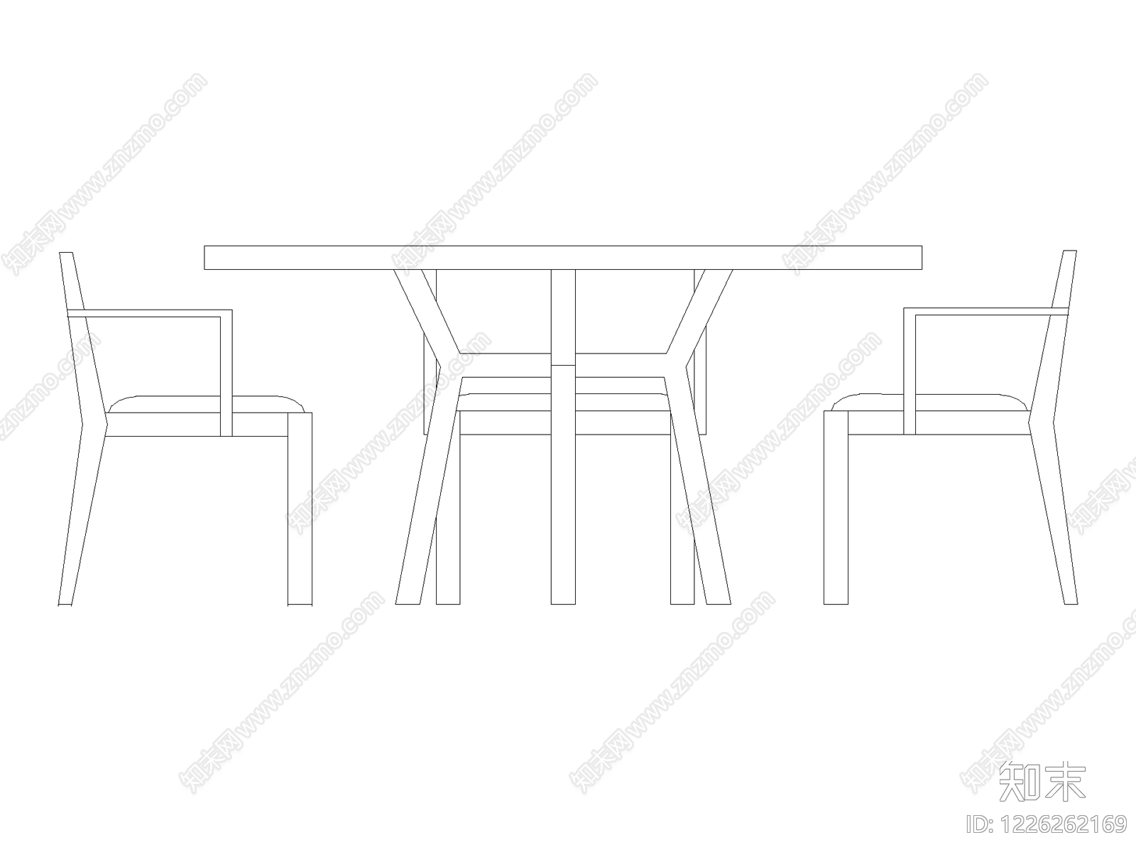 餐桌几类平立面餐桌cad施工图下载【ID:1226262169】